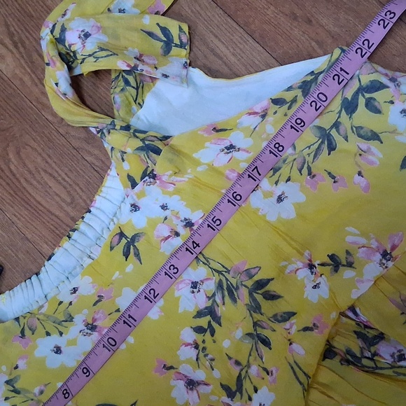 Floral Yellow Womens Maxi Dress - Picture 9 of 10